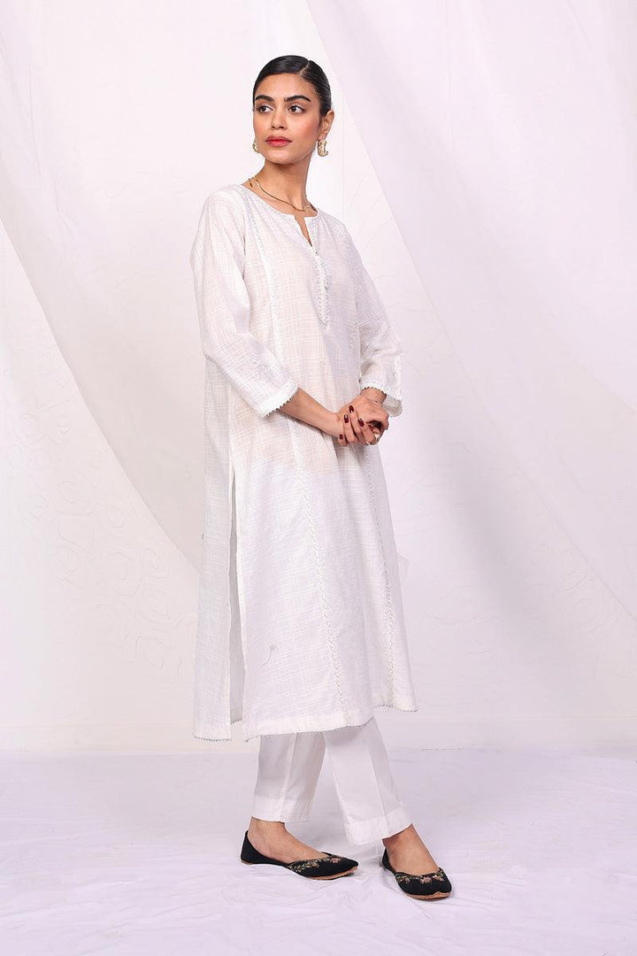 Generation - Virsa Kurta - White - Lawn - 1 Piece