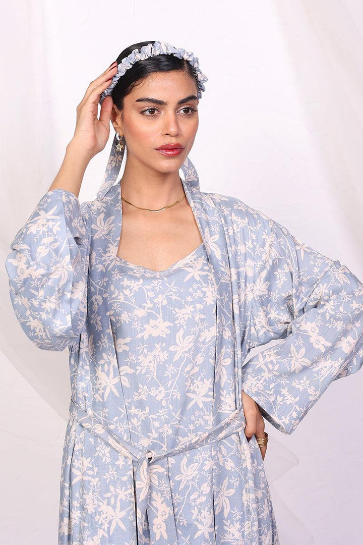 Generation - Loungewear Robe Set - Sky Blue - Viscose - 3 Piece