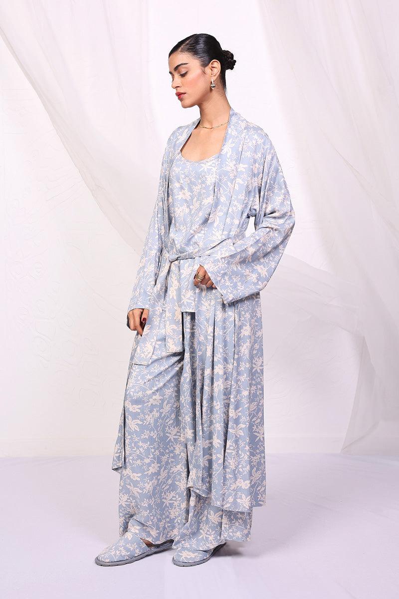 Generation - Loungewear Robe Set - Sky Blue - Viscose - 3 Piece