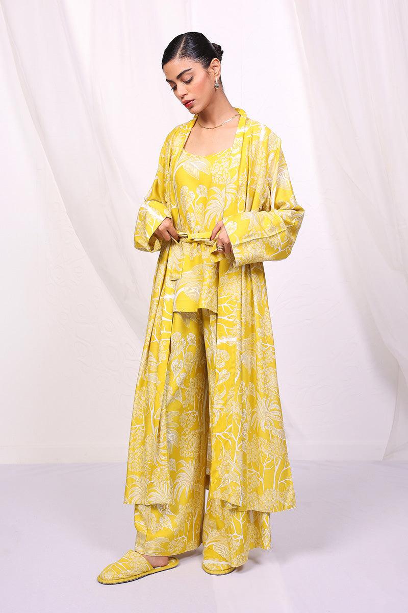 Generation - Loungewear Robe Set - Yellow - Viscose - 3 Piece