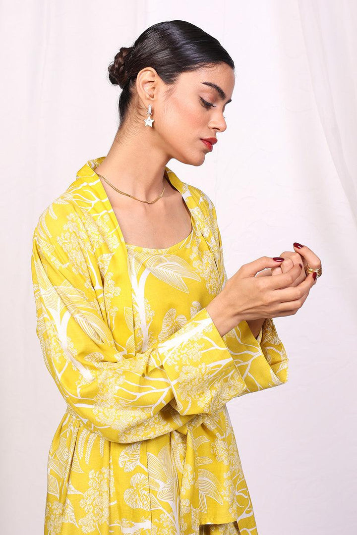 Generation - Loungewear Robe Set - Yellow - Viscose - 3 Piece