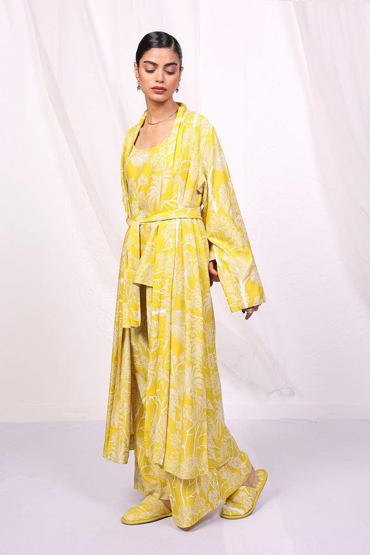 Generation - Loungewear Robe Set - Yellow - Viscose - 3 Piece