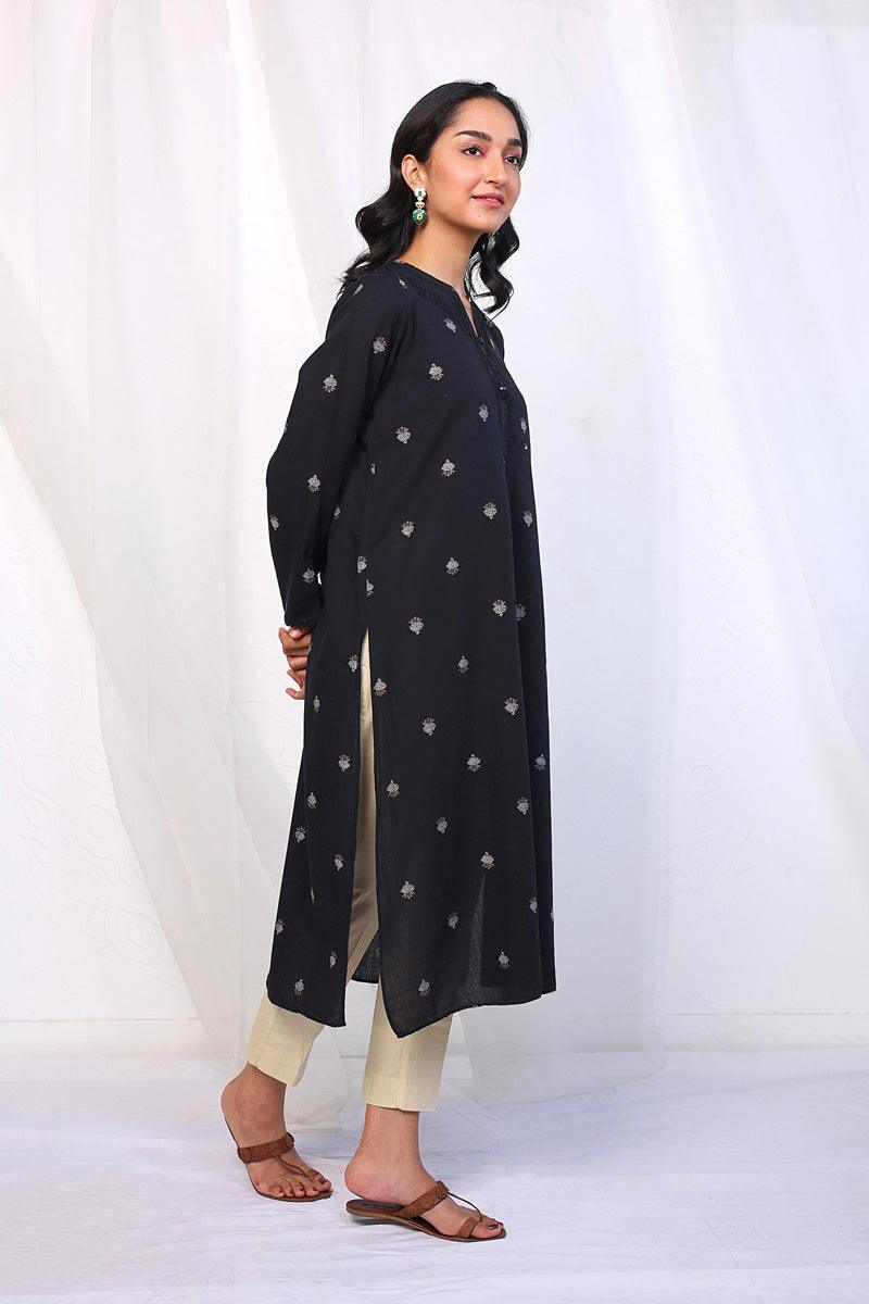 Generation - Feeling Cute Kurta - Black - Lawn - 1 Piece