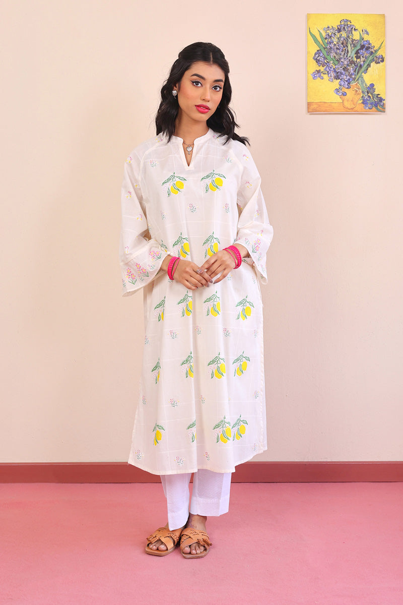 Generation - Tropic Splendour Kurta - Off White - Lawn - 1 Piece