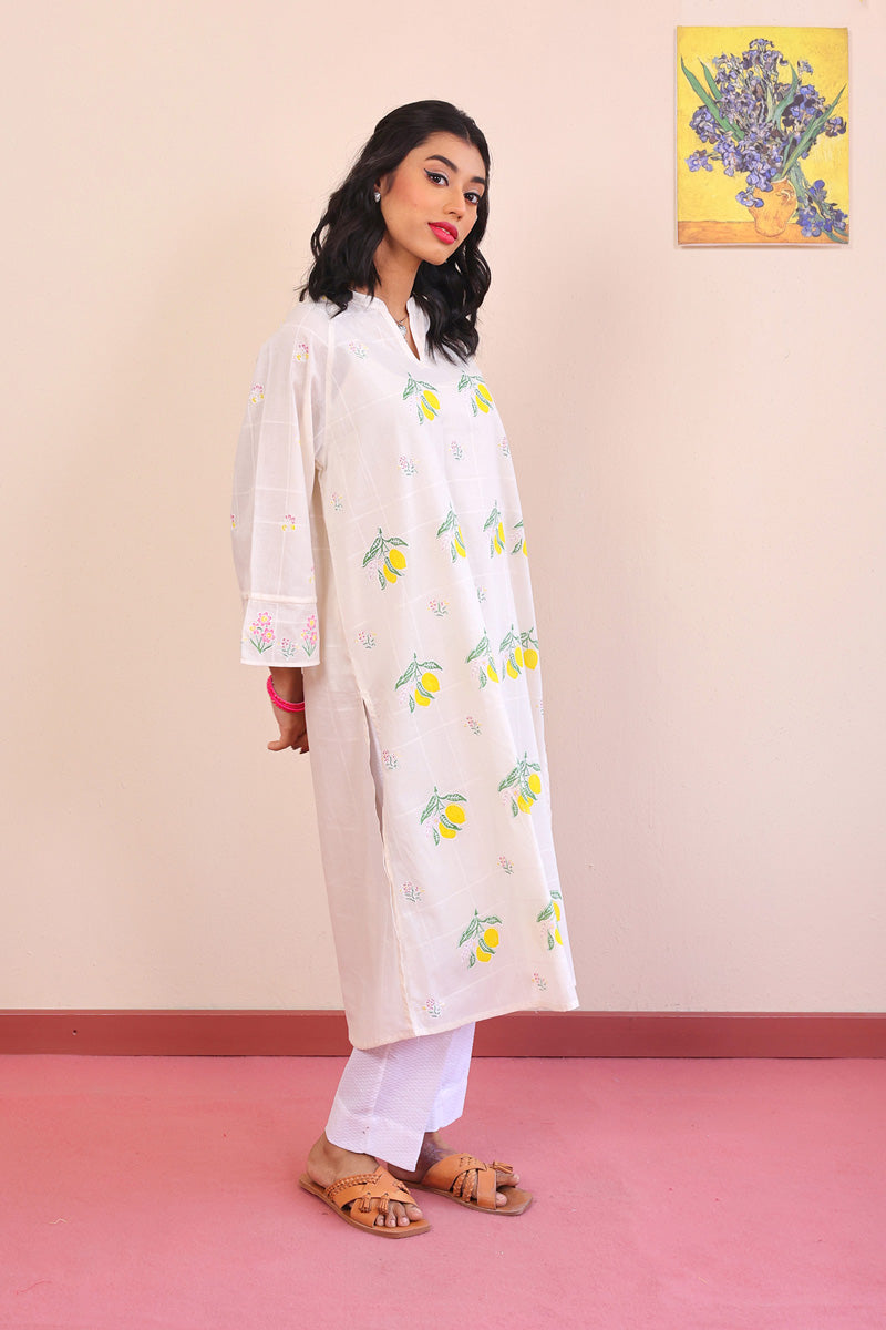 Generation - Tropic Splendour Kurta - Off White - Lawn - 1 Piece