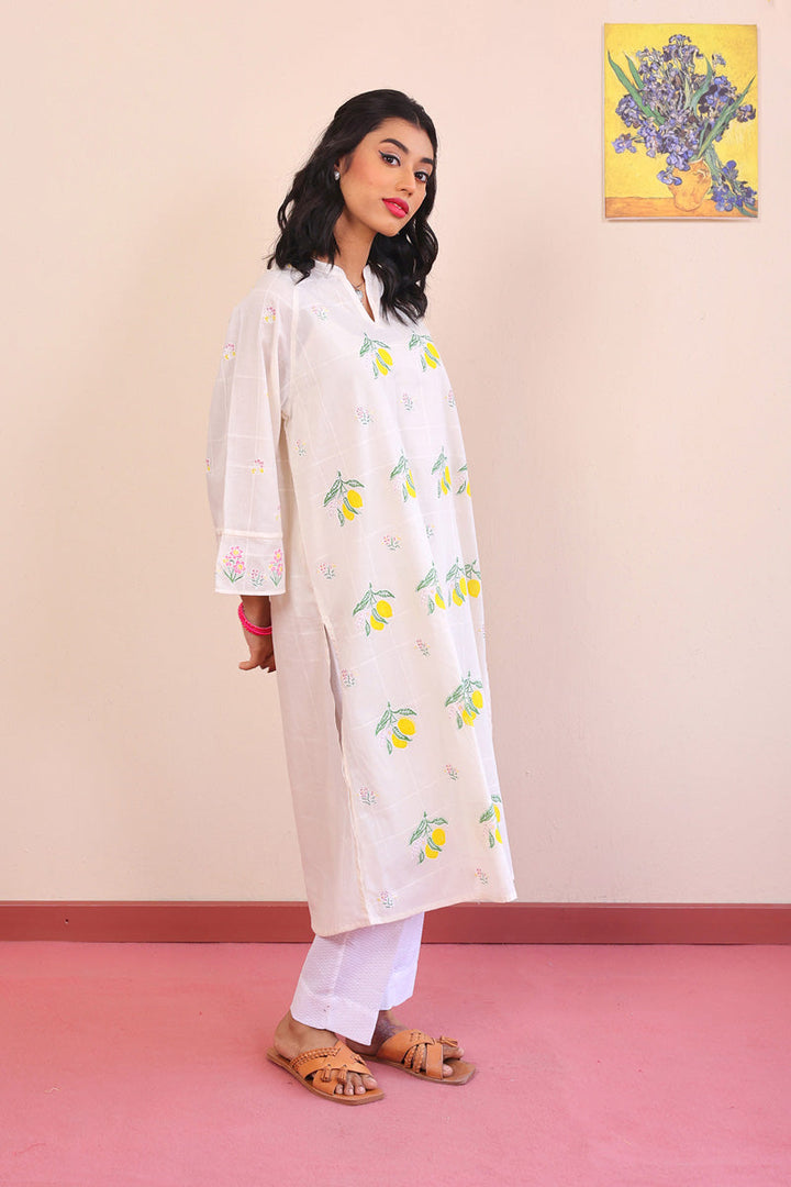 Generation - Tropic Splendour Kurta - Off White - Lawn - 1 Piece