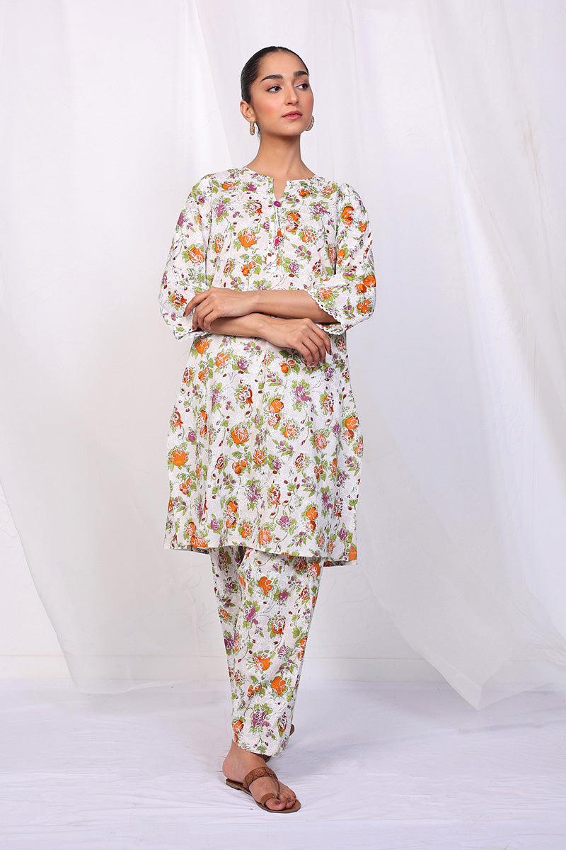 Generation - Tropic Splendour Matching Set - White Orange - Lawn - 2 Piece