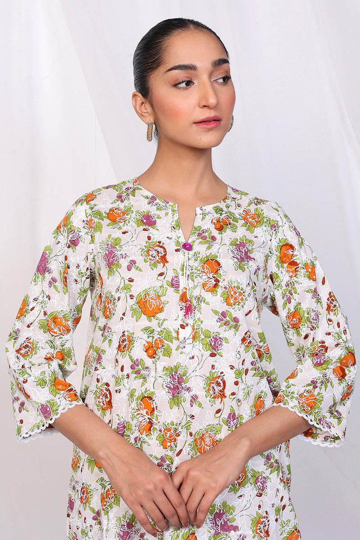 Generation - Tropic Splendour Matching Set - White Orange - Lawn - 2 Piece