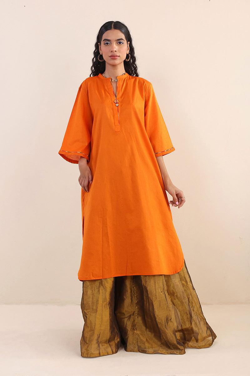 Generation - Punk Boxy Kurta - Orange - Lawn - 1 Piece