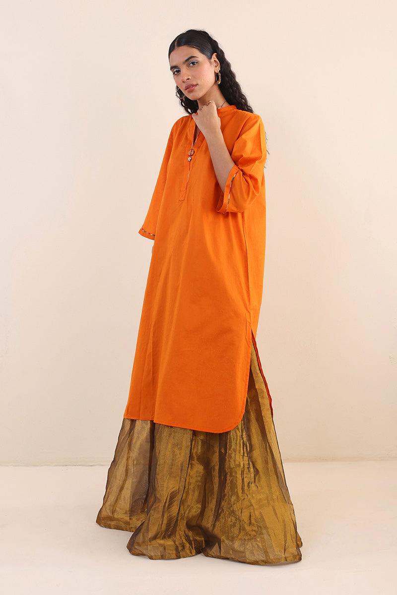 Generation - Punk Boxy Kurta - Orange - Lawn - 1 Piece