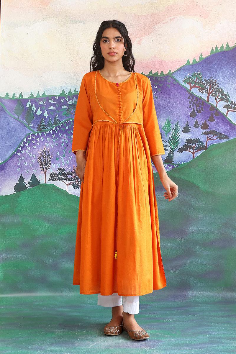 Generation - Punk Speckled Kurta - Orange - Lawn - 1 Piece