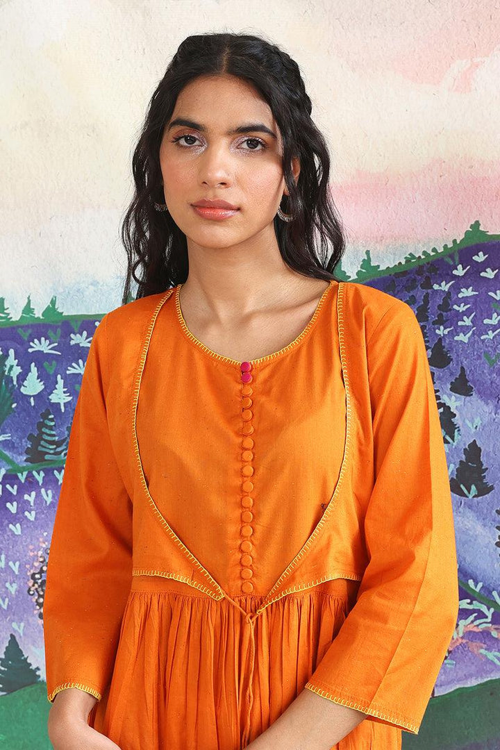 Generation - Punk Speckled Kurta - Orange - Lawn - 1 Piece