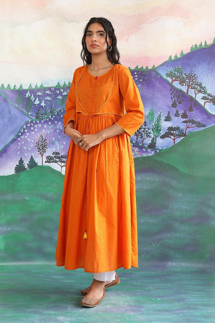 Generation - Punk Speckled Kurta - Orange - Lawn - 1 Piece