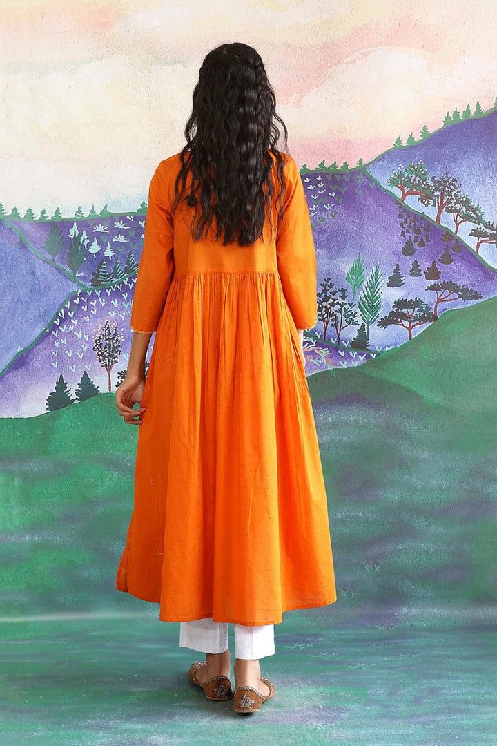 Generation - Punk Speckled Kurta - Orange - Lawn - 1 Piece