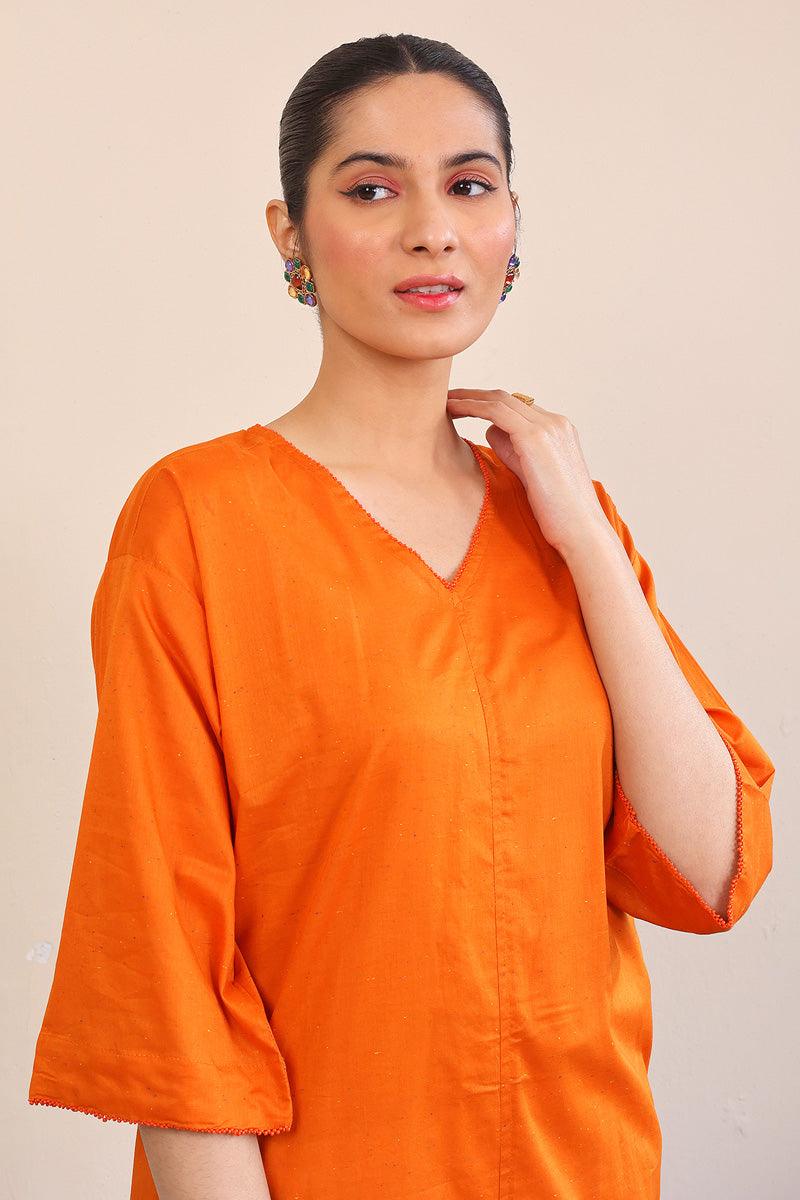 Generation - Punk A-line Shirt - Orange - Lawn - 1 Piece