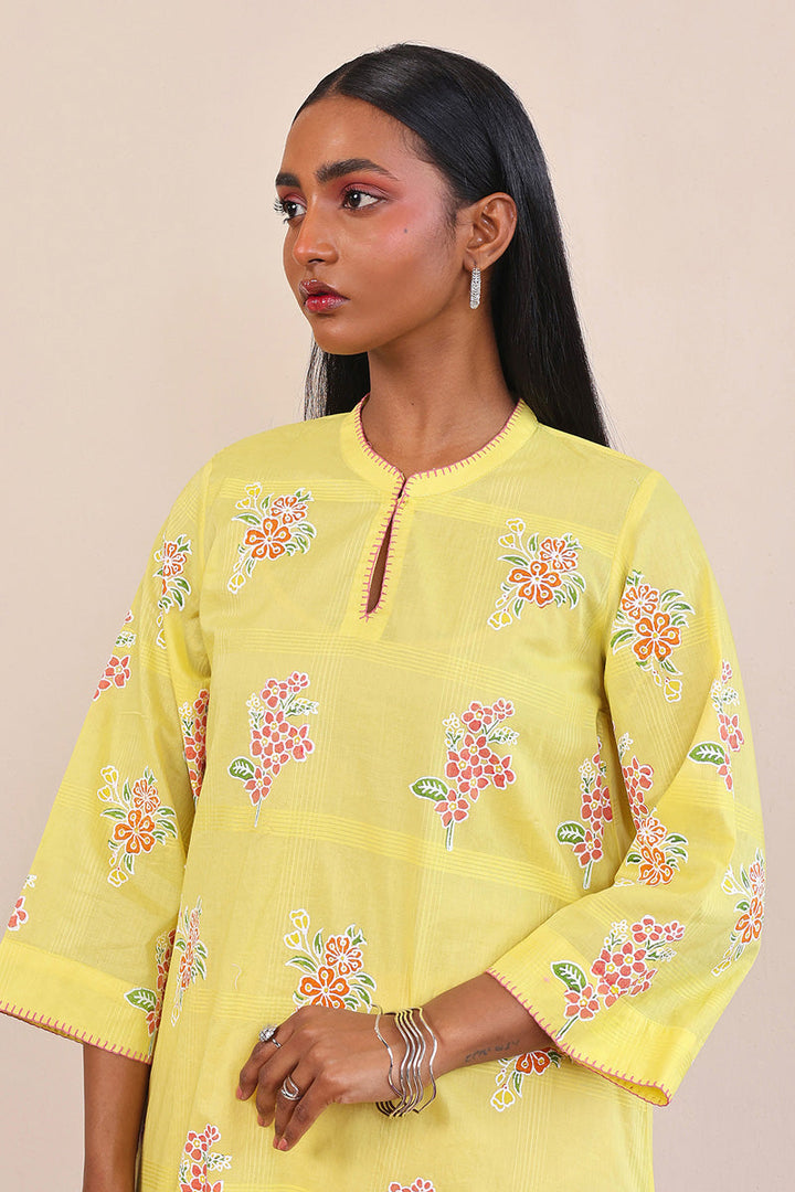 Generation - Tropic Splendour Kurta - Yellow - Lawn - 1 Piece