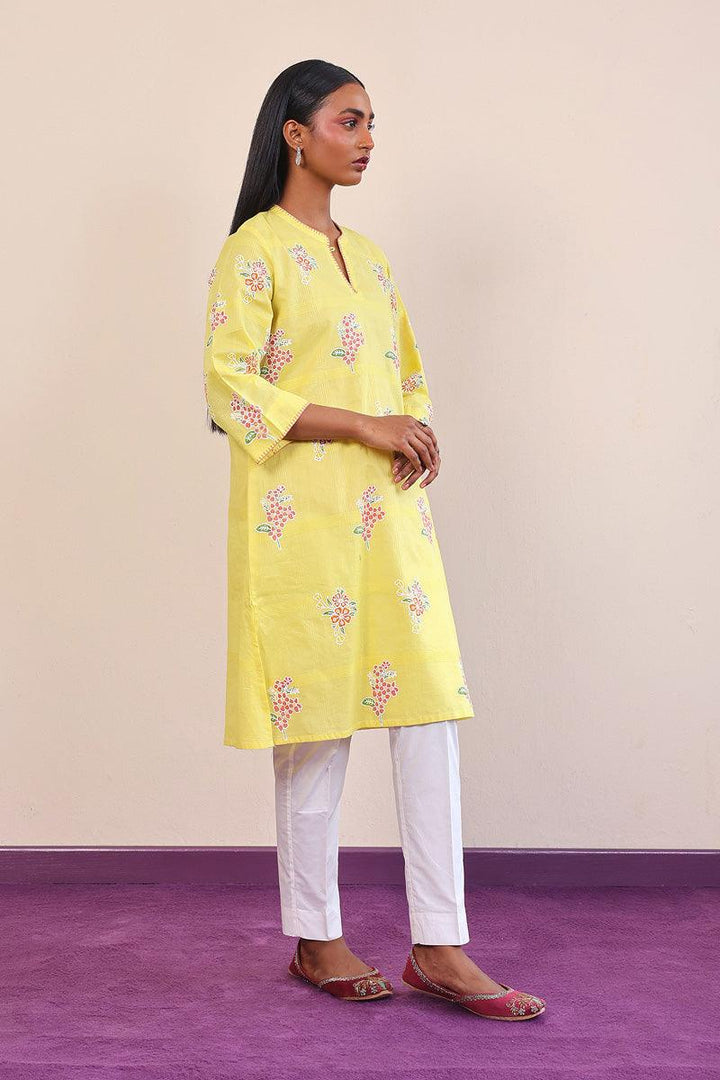 Generation - Tropic Splendour Kurta - Yellow - Lawn - 1 Piece