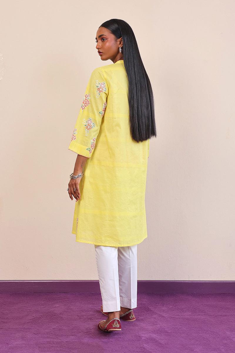 Generation - Tropic Splendour Kurta - Yellow - Lawn - 1 Piece