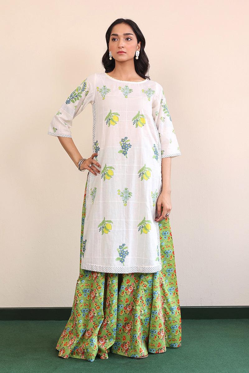 Generation - Tropic Splendour Kurta - Off White - Lawn - 1 Piece