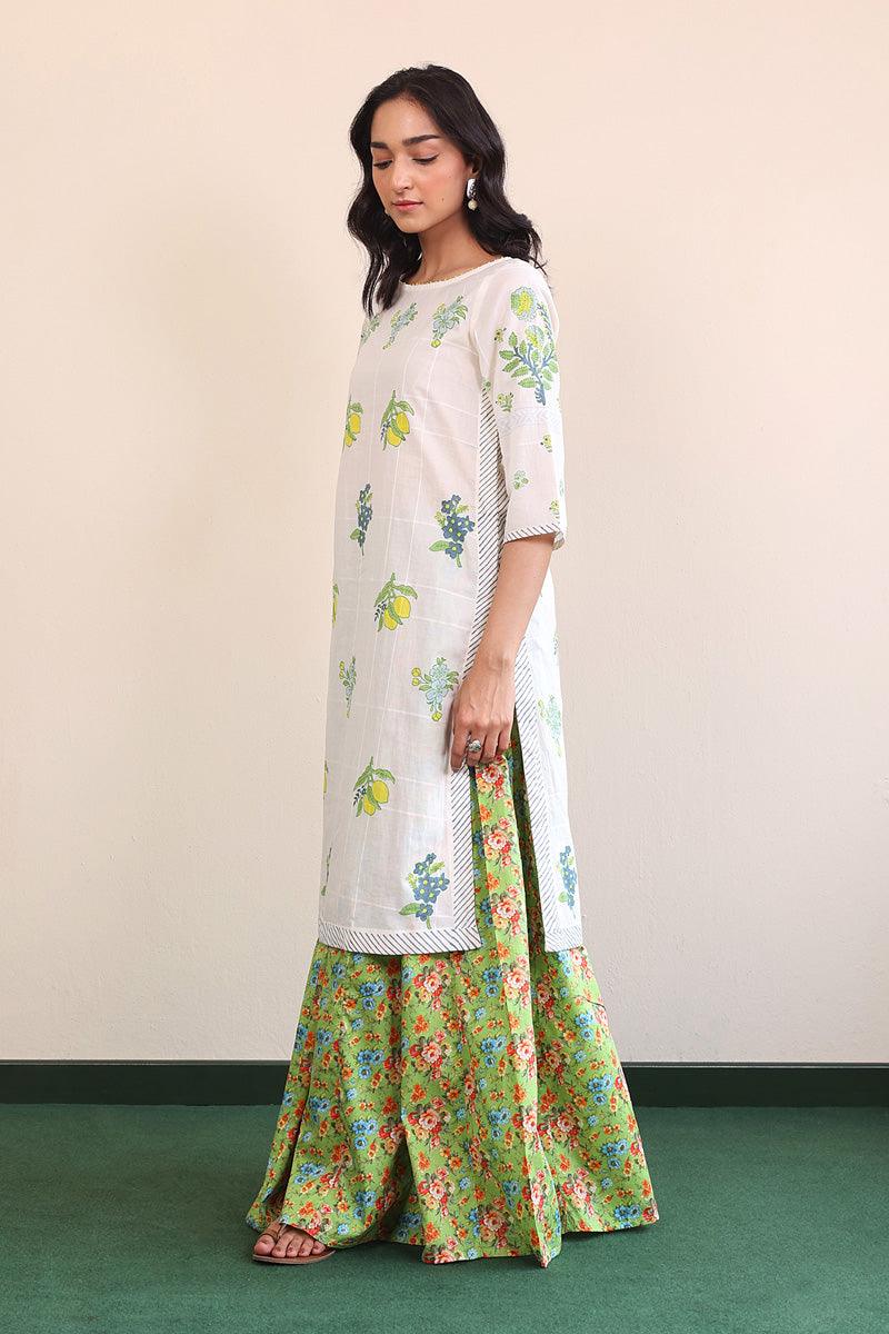 Generation - Tropic Splendour Kurta - Off White - Lawn - 1 Piece