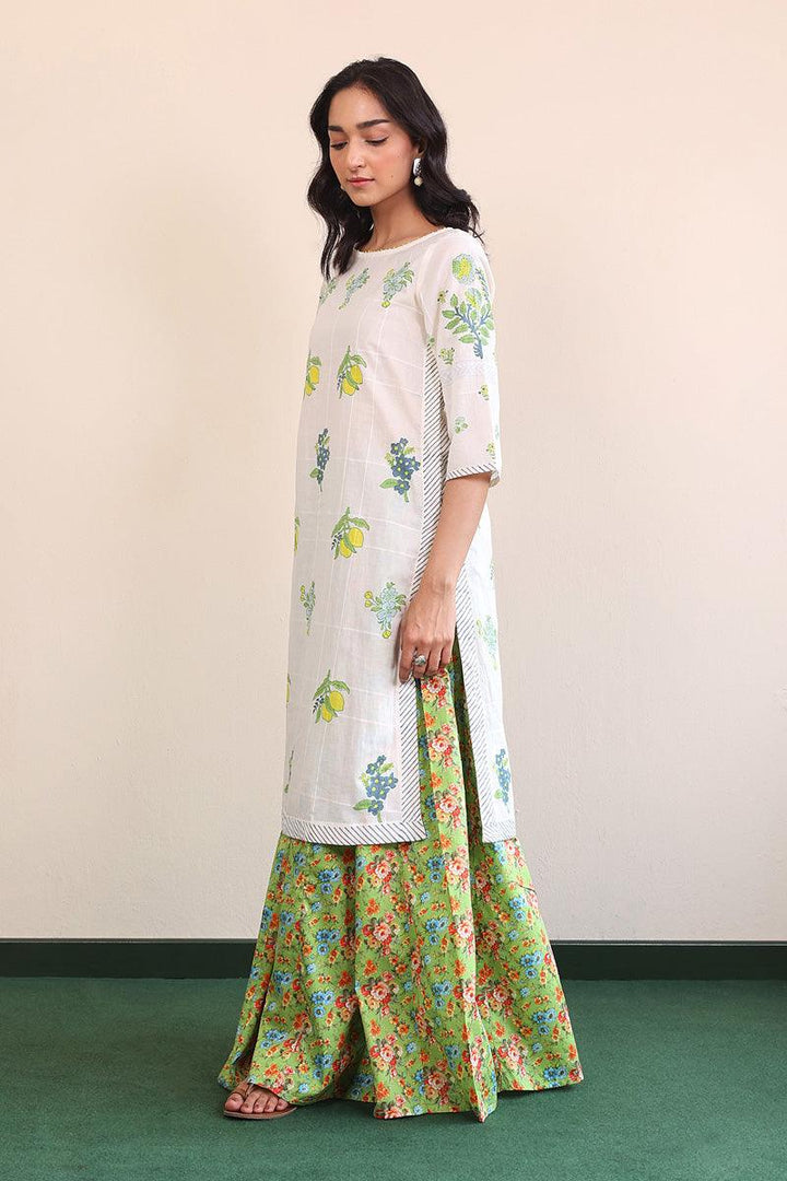 Generation - Tropic Splendour Kurta - Off White - Lawn - 1 Piece
