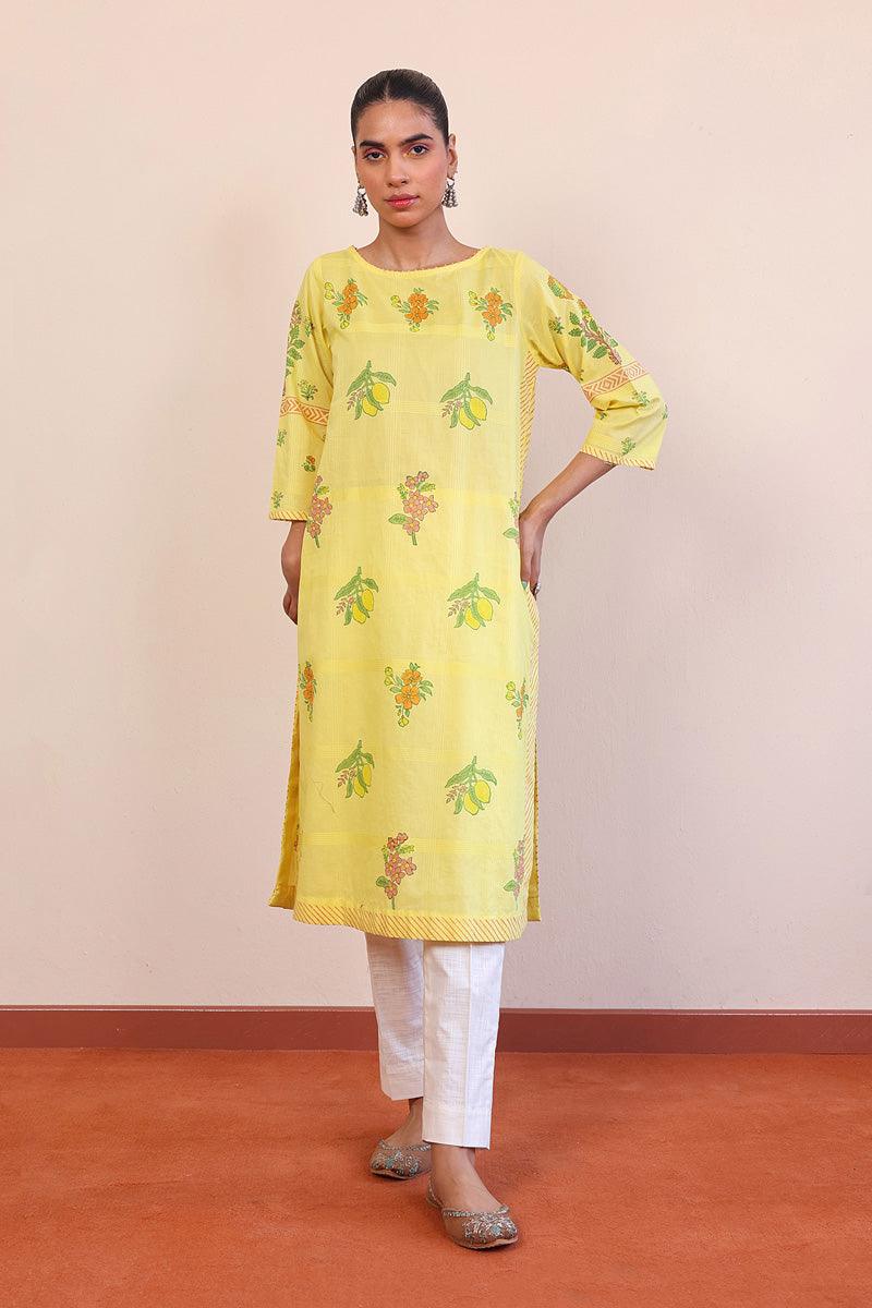 Generation - Tropic Splendour Kurta - Yellow - Lawn - 1 Piece