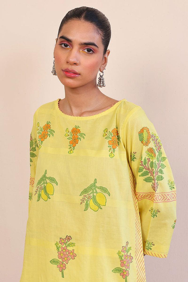 Generation - Tropic Splendour Kurta - Yellow - Lawn - 1 Piece