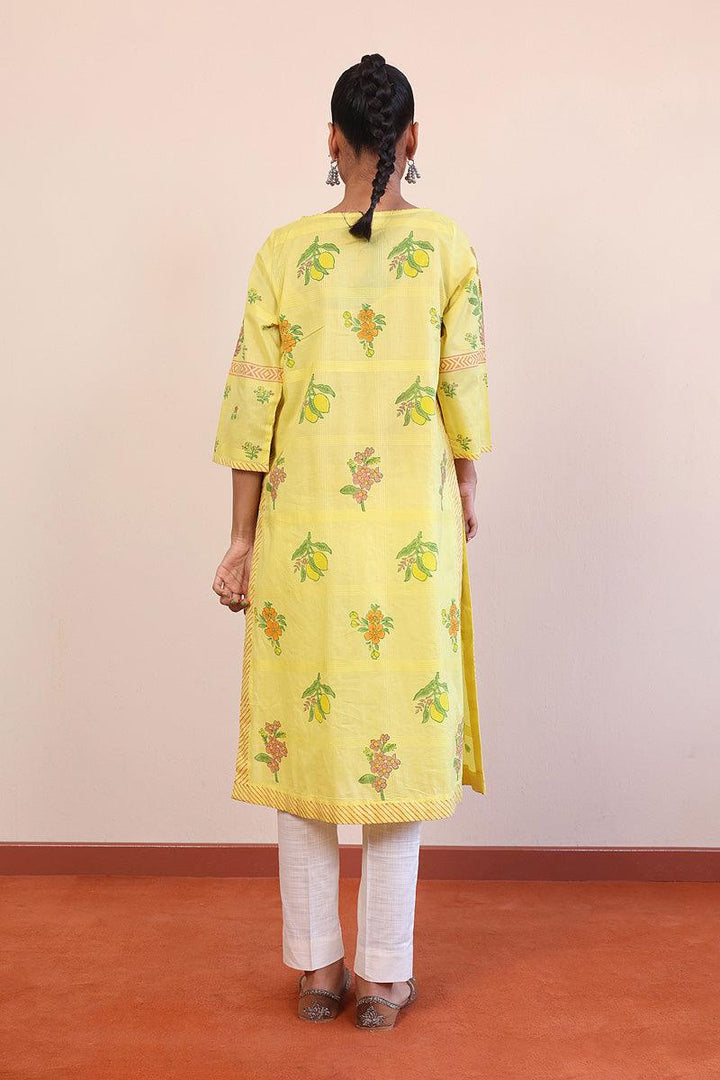 Generation - Tropic Splendour Kurta - Yellow - Lawn - 1 Piece
