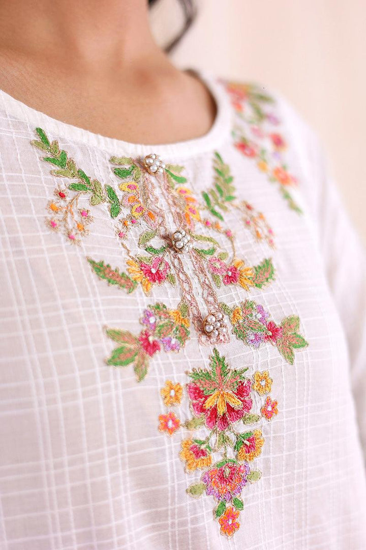 Generartion - Virsa Embroidered Kurta - 1 Piece - White - Lawn