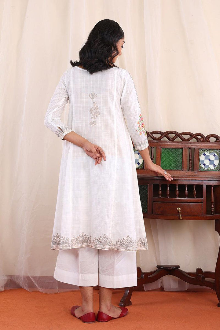 Generartion - Virsa Embroidered Kurta - 1 Piece - White - Lawn
