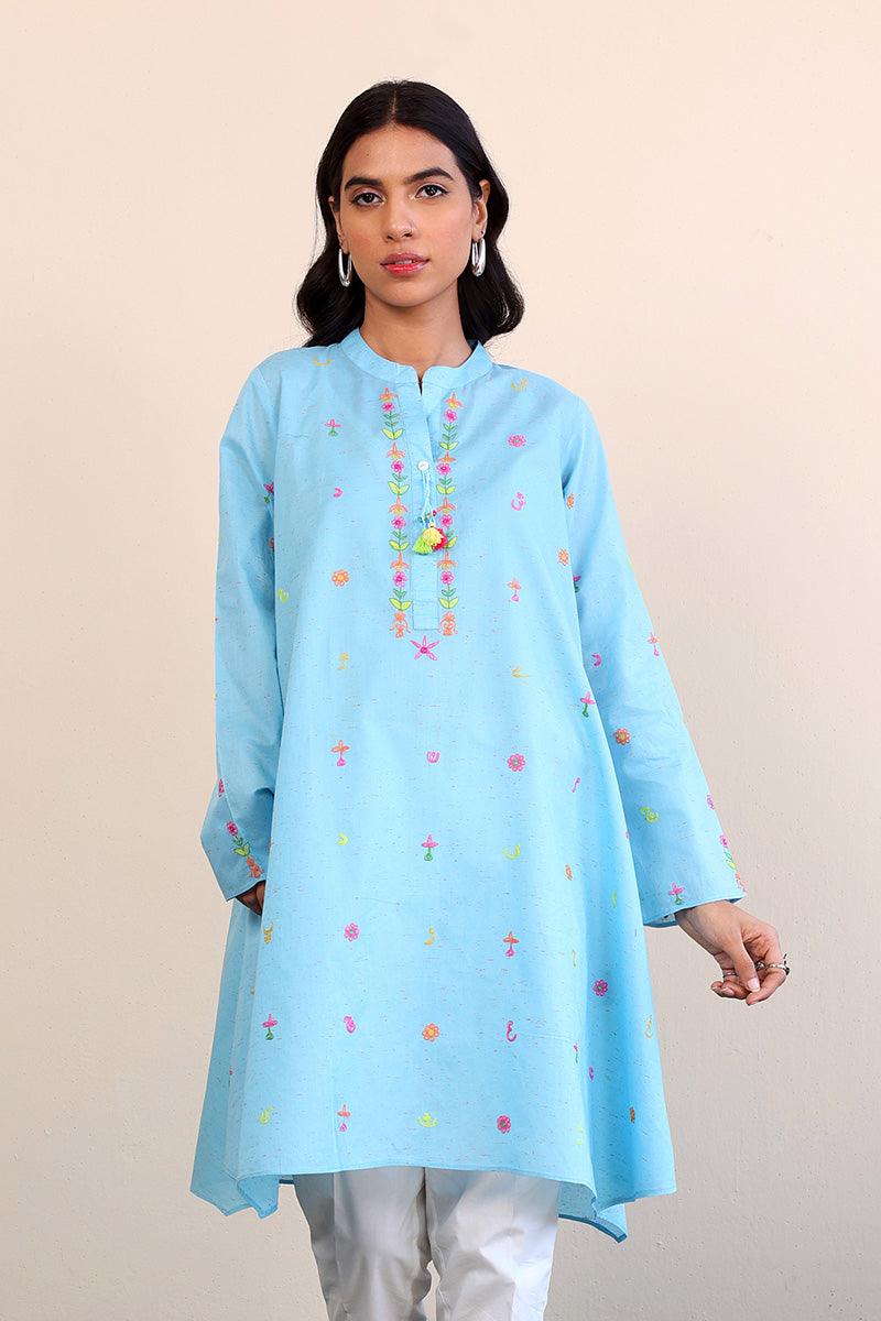 Generation - Sundara Doodle Shirt - Sky Blue - Lawn - 1 Piece