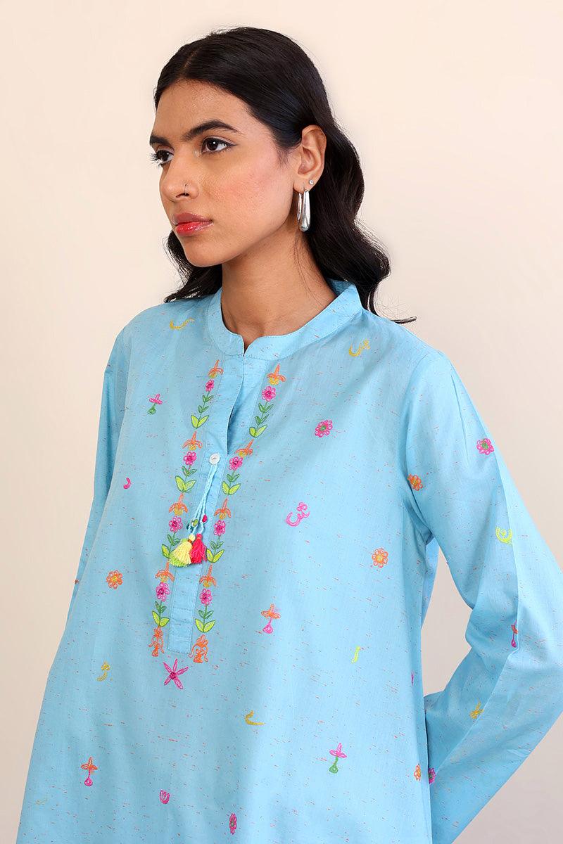 Generation - Sundara Doodle Shirt - Sky Blue - Lawn - 1 Piece