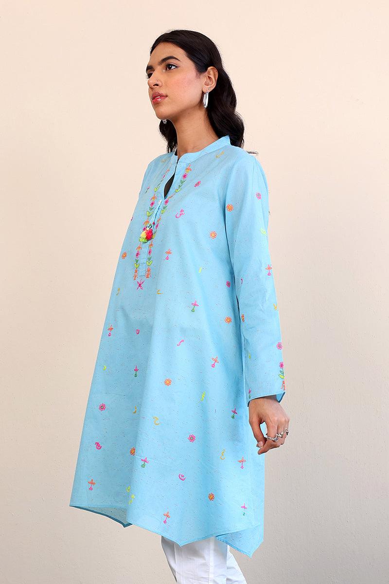 Generation - Sundara Doodle Shirt - Sky Blue - Lawn - 1 Piece