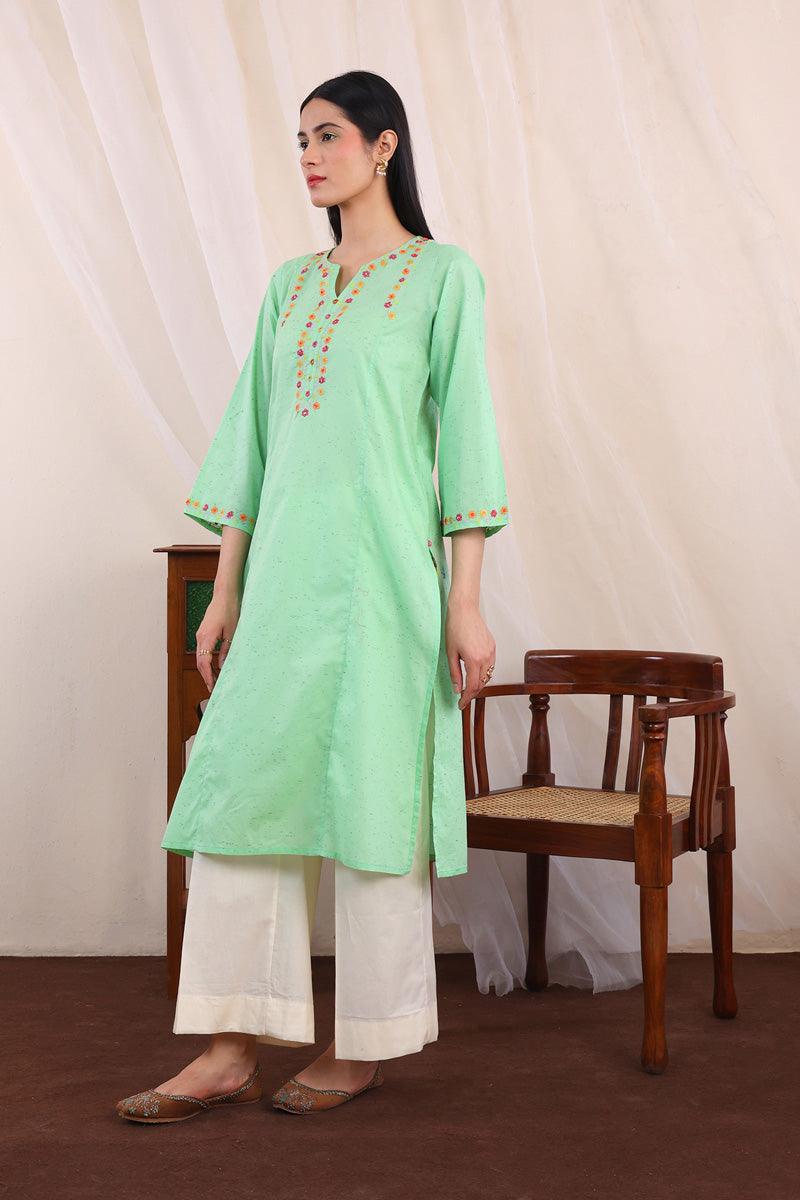 Generartion - Sundara Mint Kurta - 1 Piece - Green - Lawn