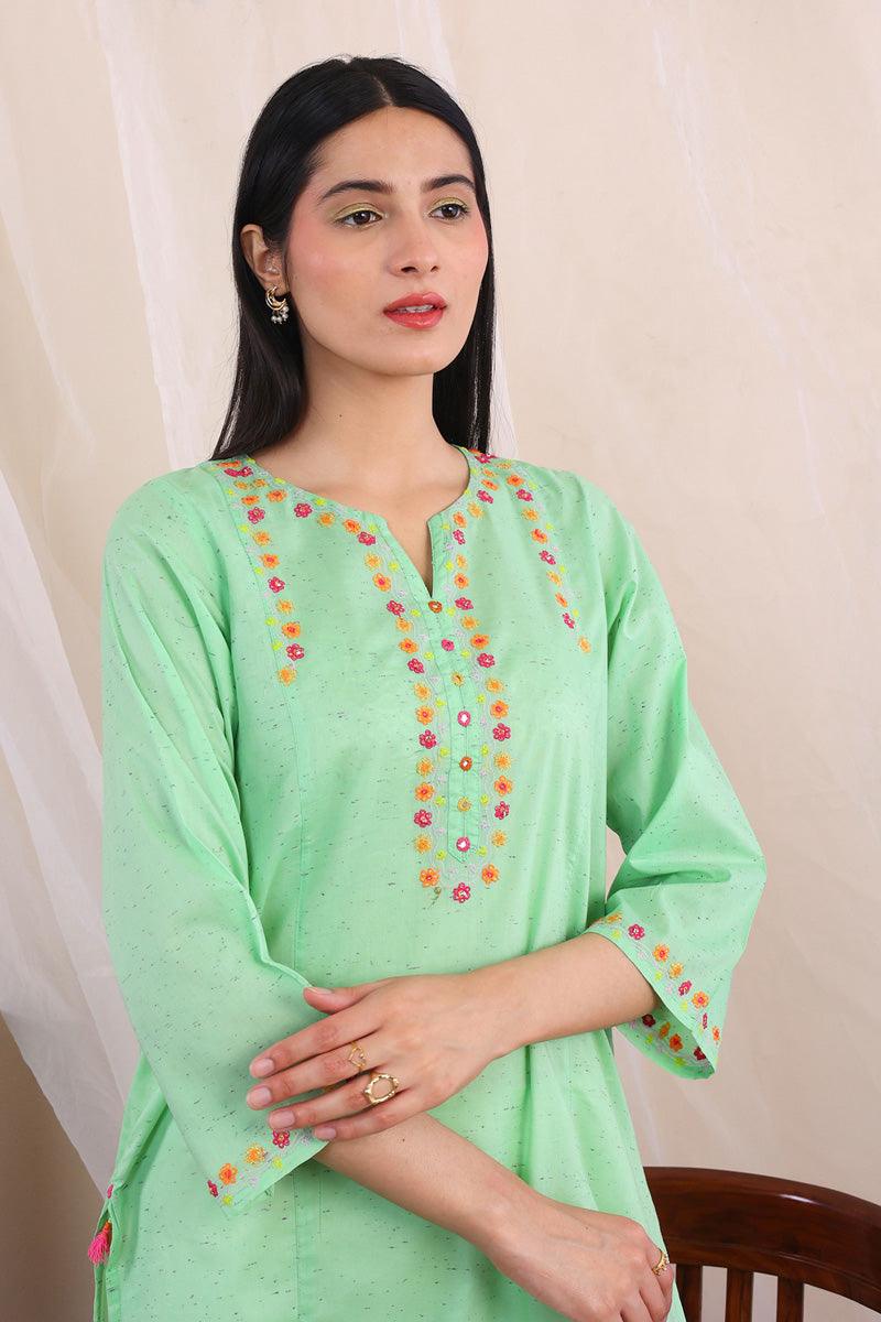 Generartion - Sundara Mint Kurta - 1 Piece - Green - Lawn