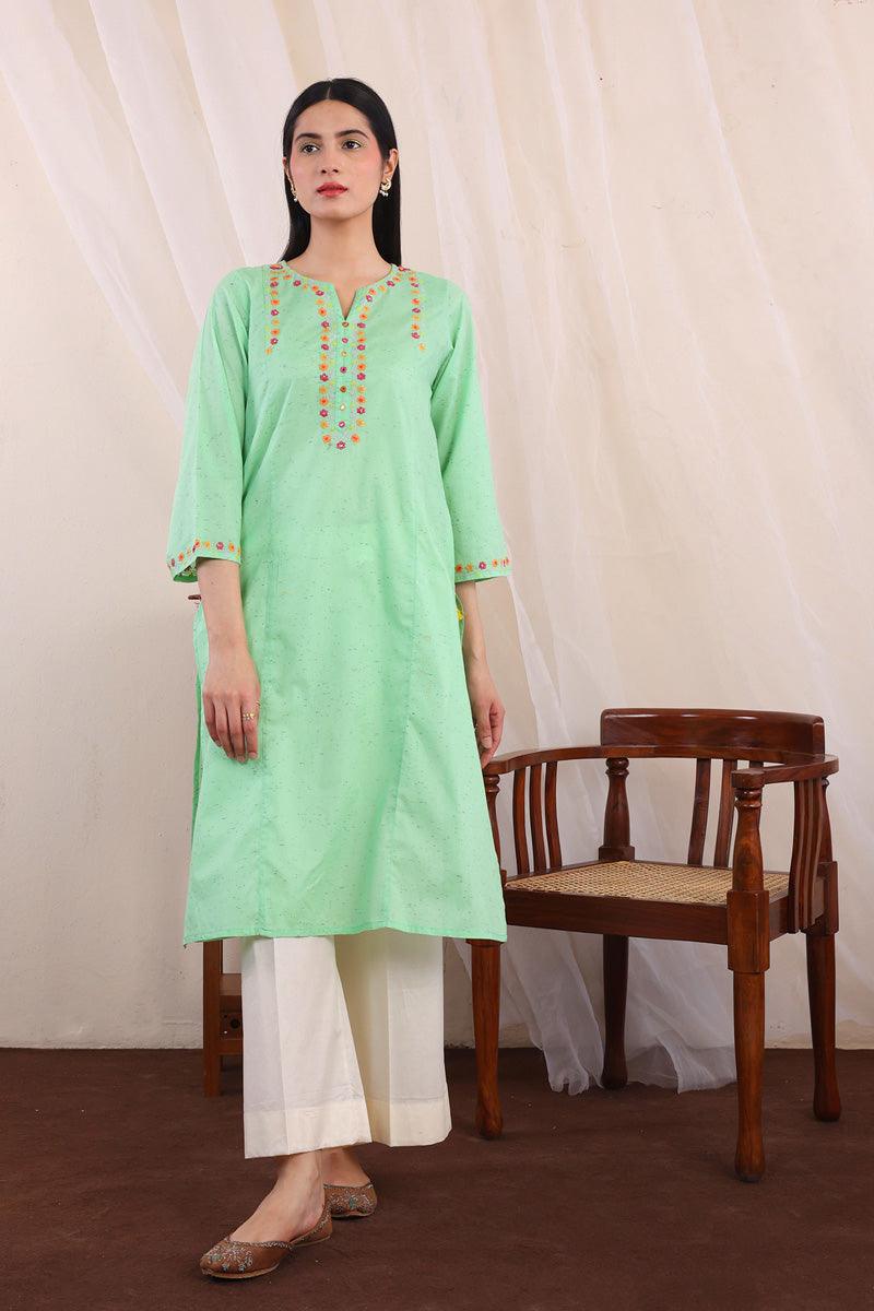 Generartion - Sundara Mint Kurta - 1 Piece - Green - Lawn