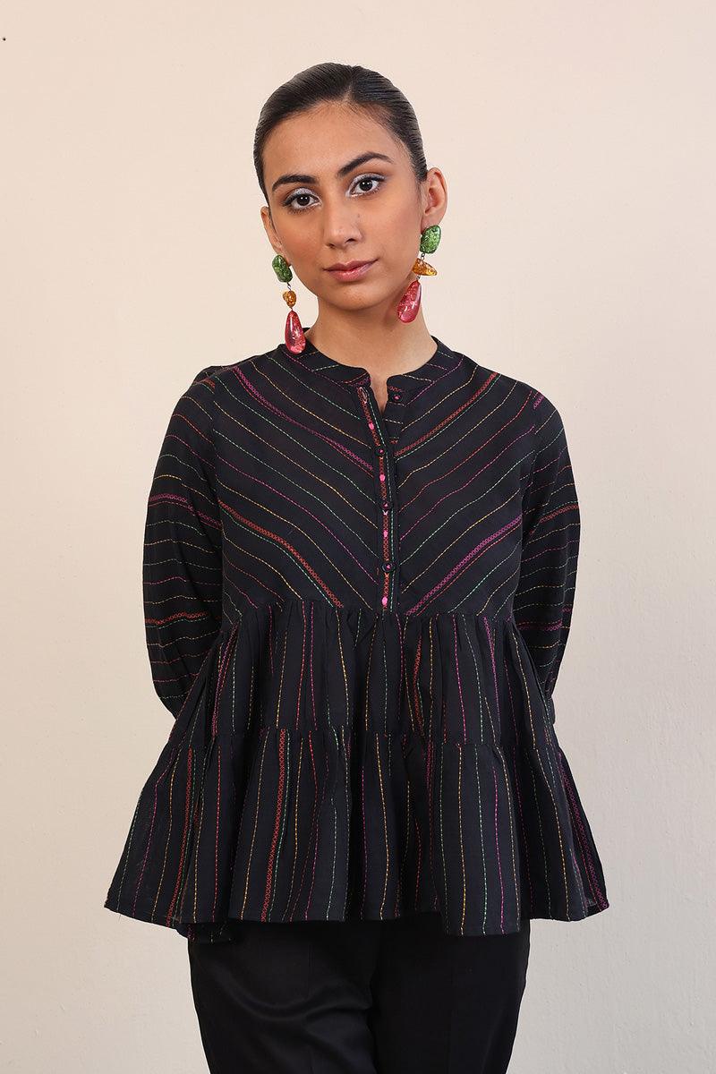 Generation - Tinka Peplum - Black - Lawn - 1 Piece