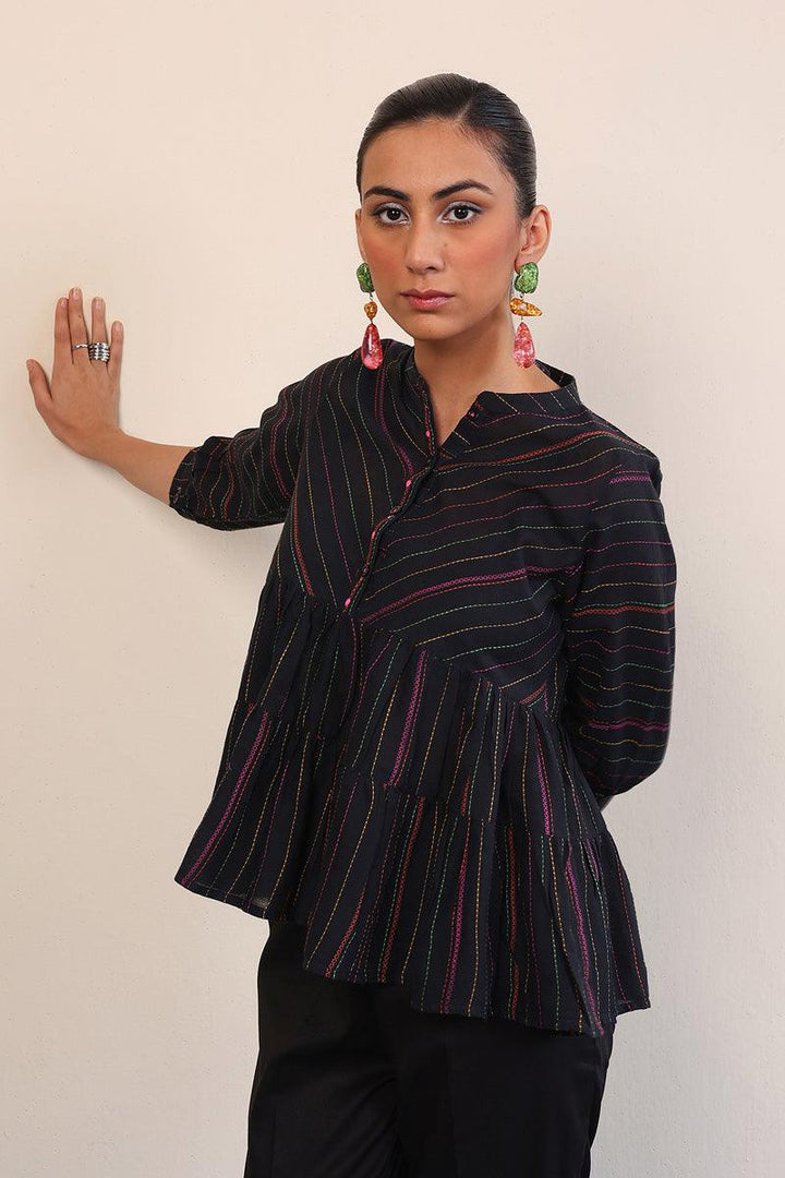 Generation - Tinka Peplum - Black - Lawn - 1 Piece