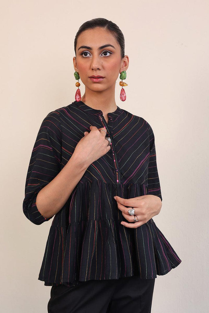 Generation - Tinka Peplum - Black - Lawn - 1 Piece