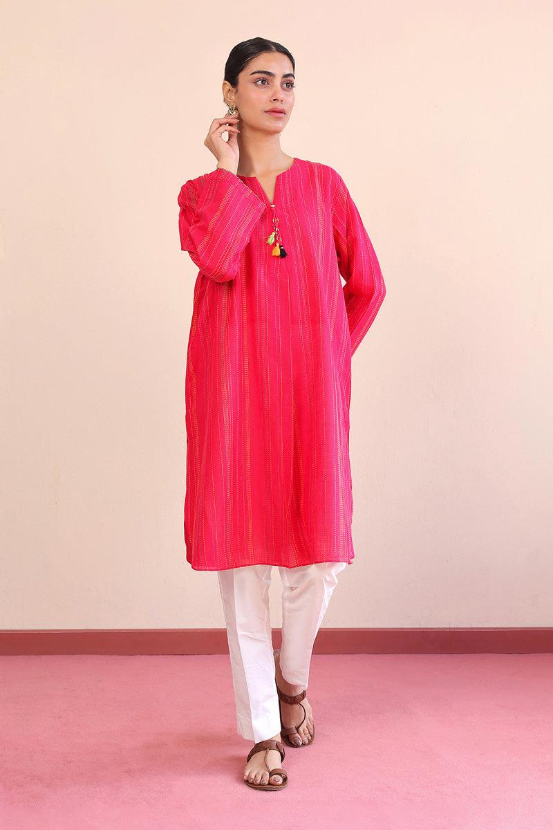 Generation - Tinka Kurta - Red - Lawn - 1 Piece
