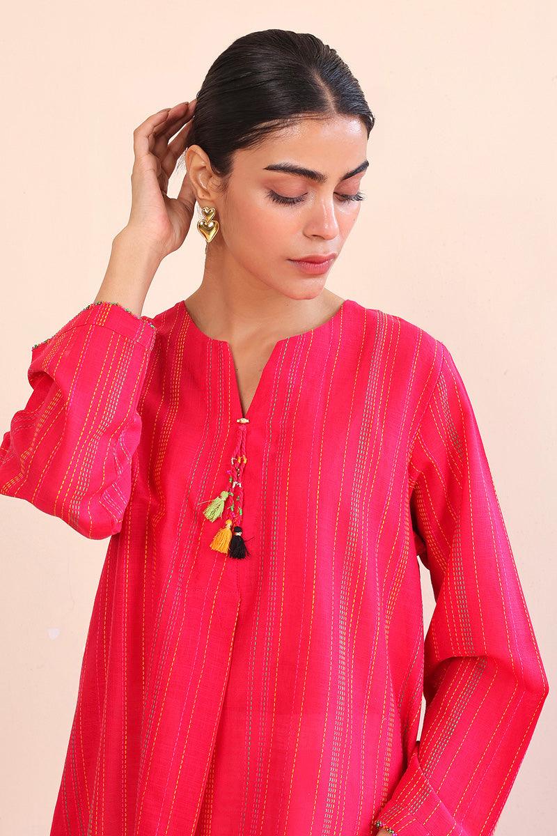 Generation - Tinka Kurta - Red - Lawn - 1 Piece