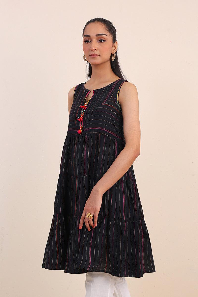 Generation - Tinka Peplum - Black - Lawn - 1 Piece