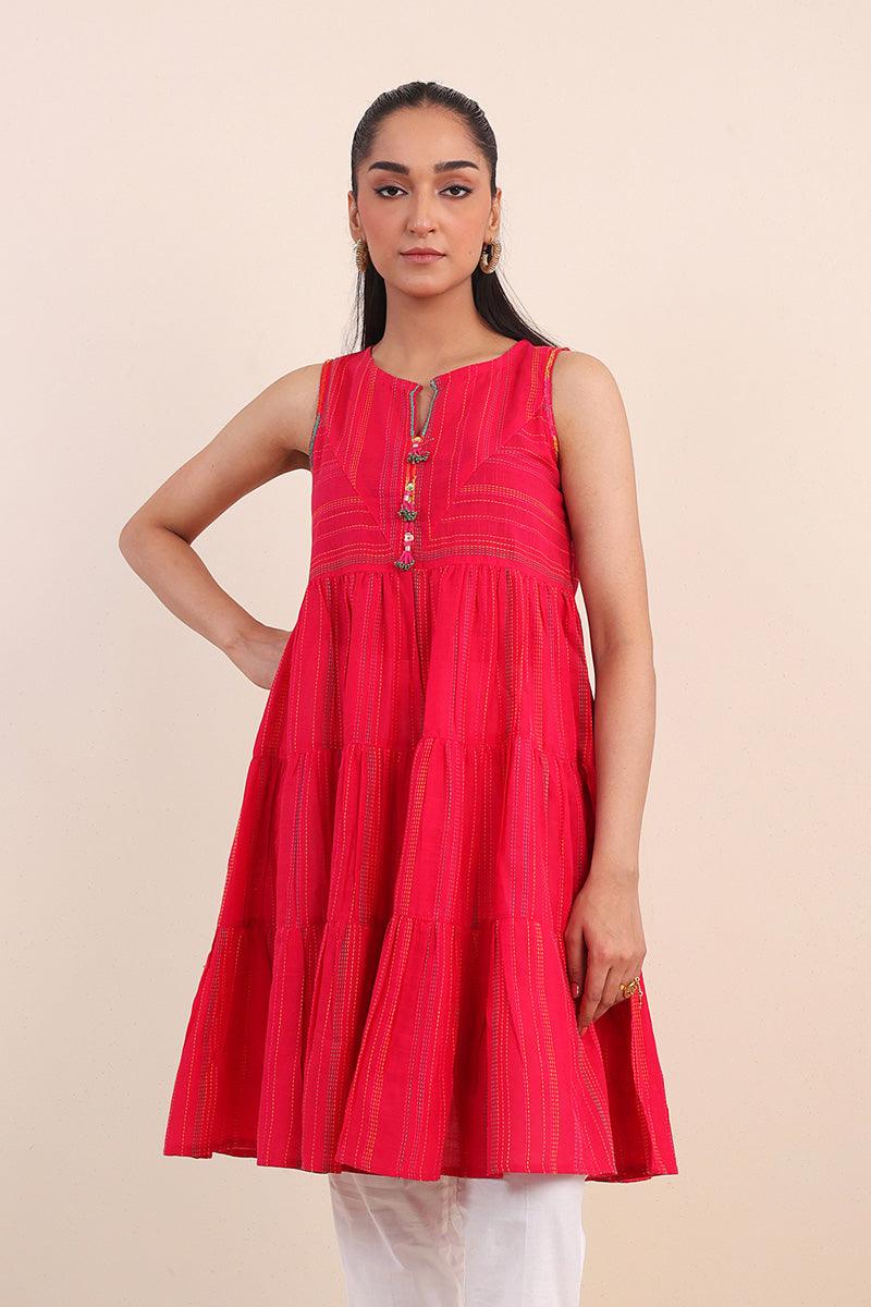 Generation - Tinka Peplum - Pink - Lawn - 1 Piece