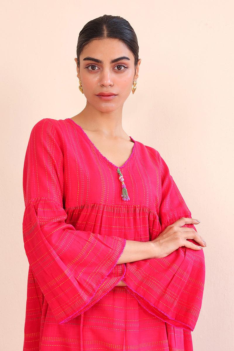 Generation - Tinka Peplum - Red - Lawn - 1 Piece