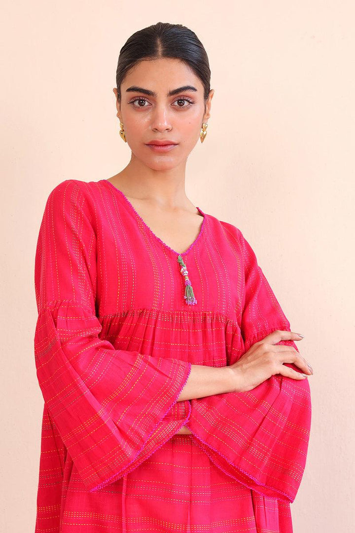 Generation - Tinka Peplum - Red - Lawn - 1 Piece