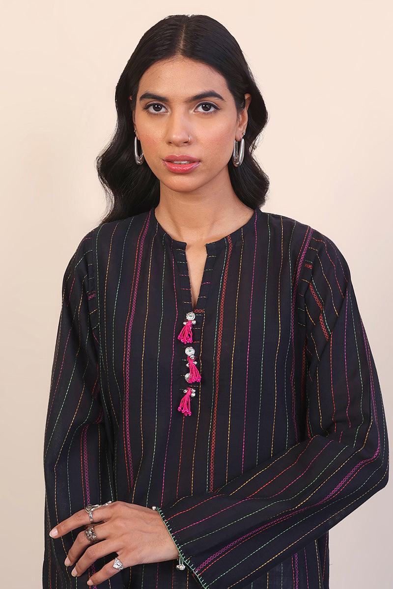 Generation - Tinka Kurta - Black - Lawn - 1 Piece
