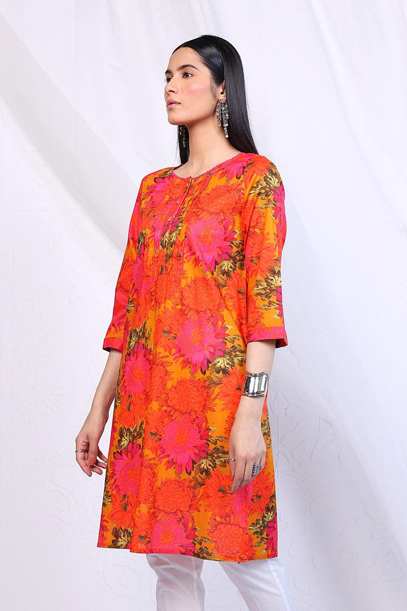 Generartion - Mix Tape Printed Kurta - 1 Piece - Yellow - Lawn