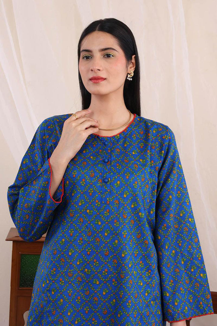 Generartion - Chintz Kurti - 1 Piece - Blue - Lawn
