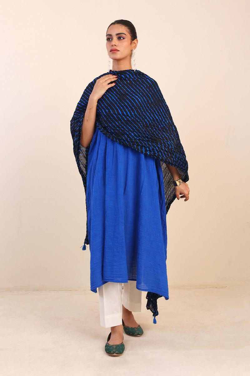 Generartion - Dupatta Essentials - 1 Piece - Navy Blue - Lawn