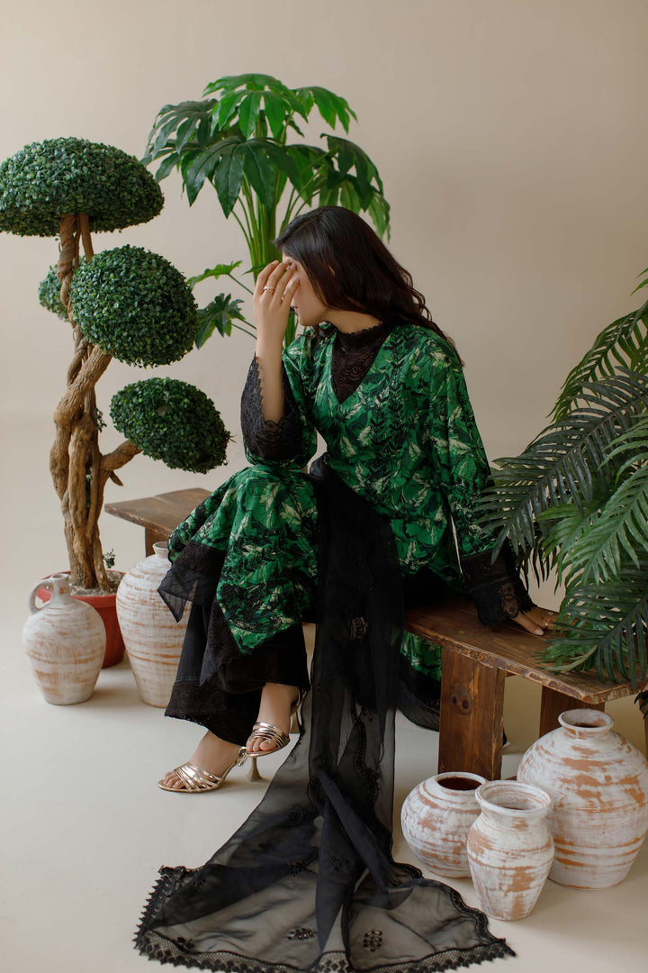 Ombrella - Garden glam - Embroidered - Lawn - 3 Piece